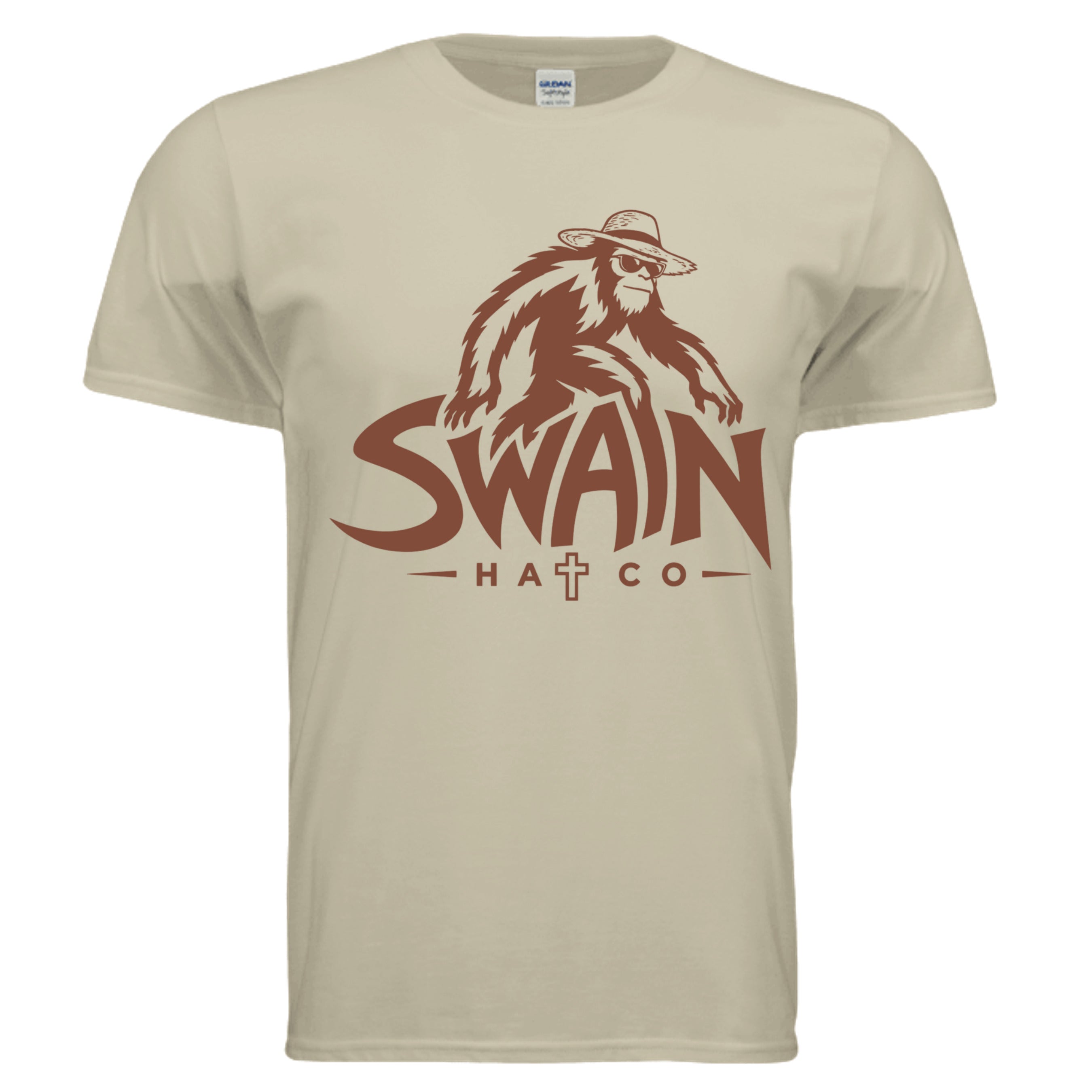 SkunkapeLogo1 Florida Skunkape graphic T-shirt in heather oatmeal, front view