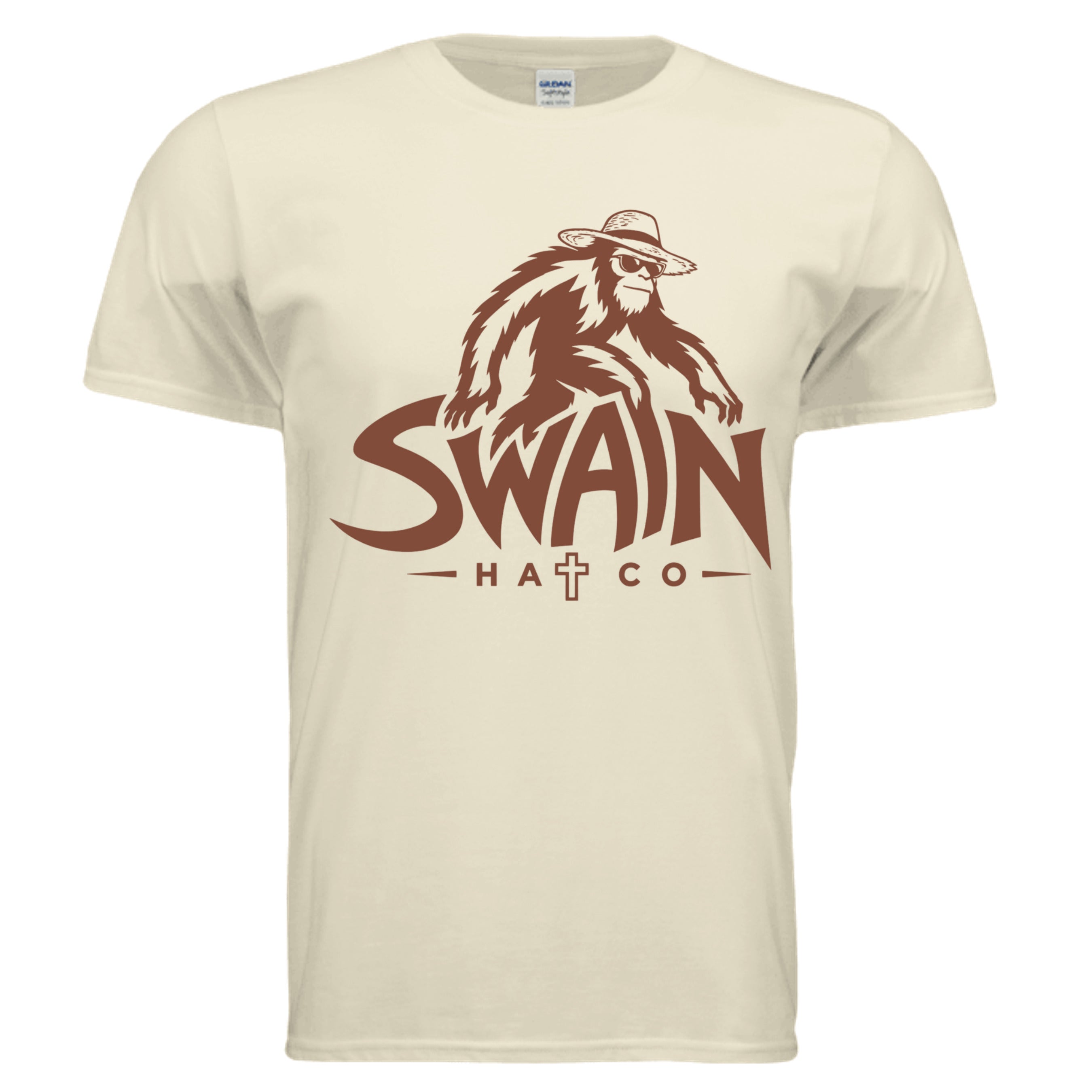 SkunkapeLogo1 Florida Skunkape graphic T-shirt in off white, front view