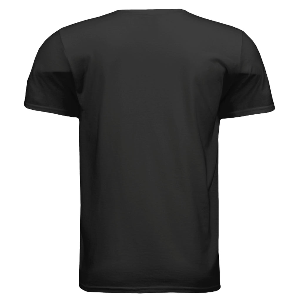 SwainfishLogo1 fishing graphic T-shirt in black, back view