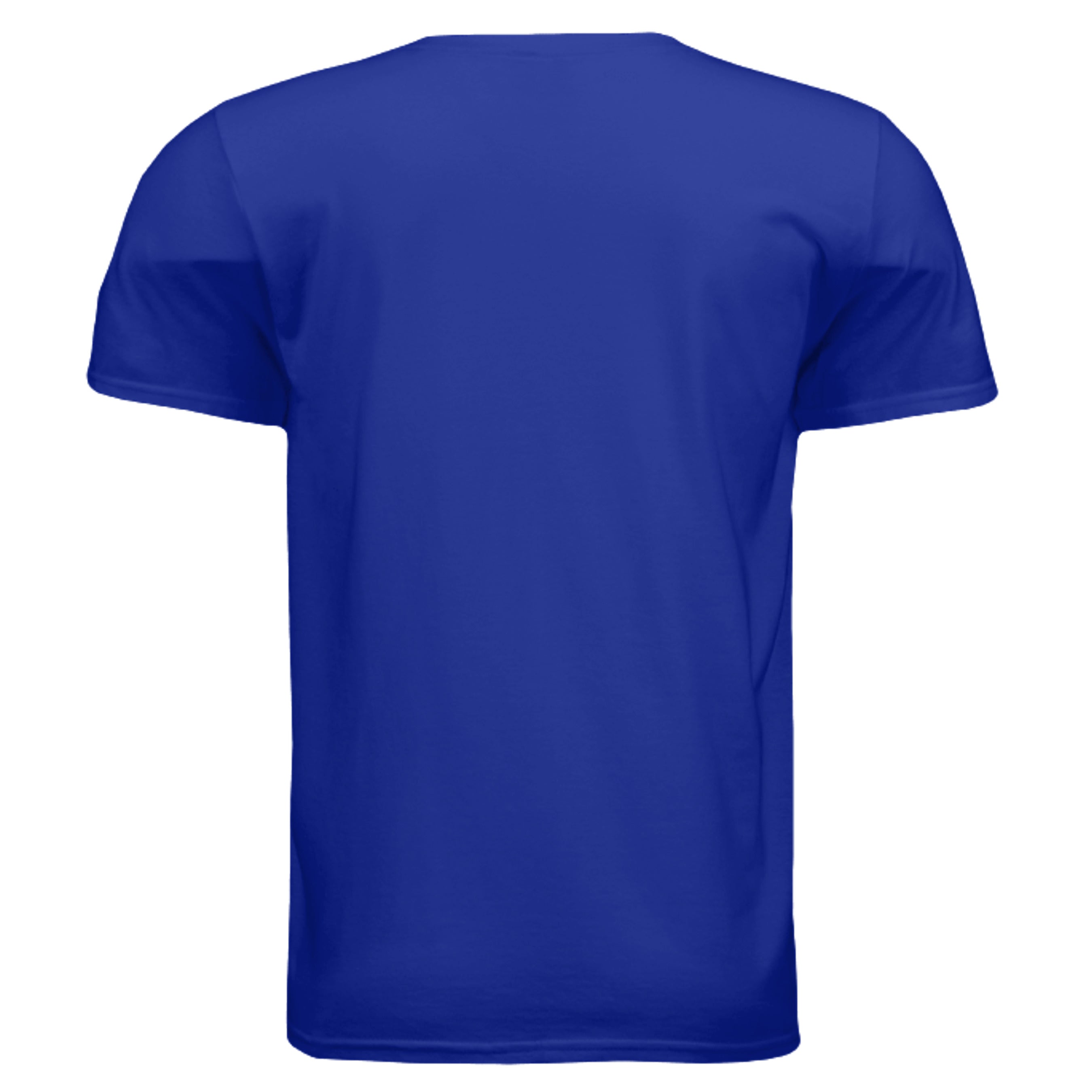SwainfishLogo1 fishing graphic T-shirt in royal blue, back view