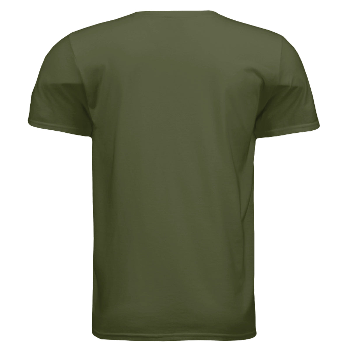 SwainfishLogo1 fishing graphic T-shirt in military green, back view