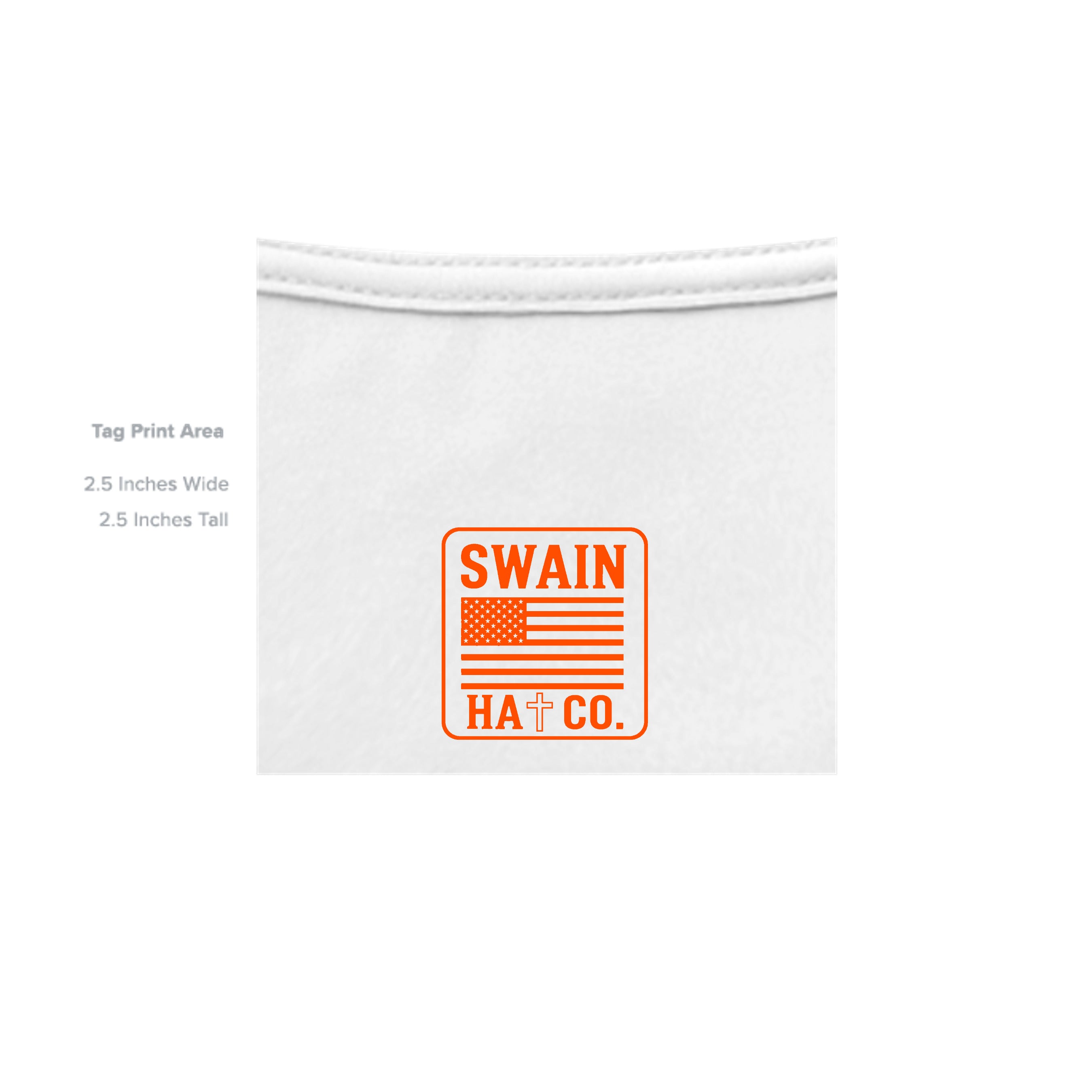 SwainfishLogo1 white T-shirt inside label detail