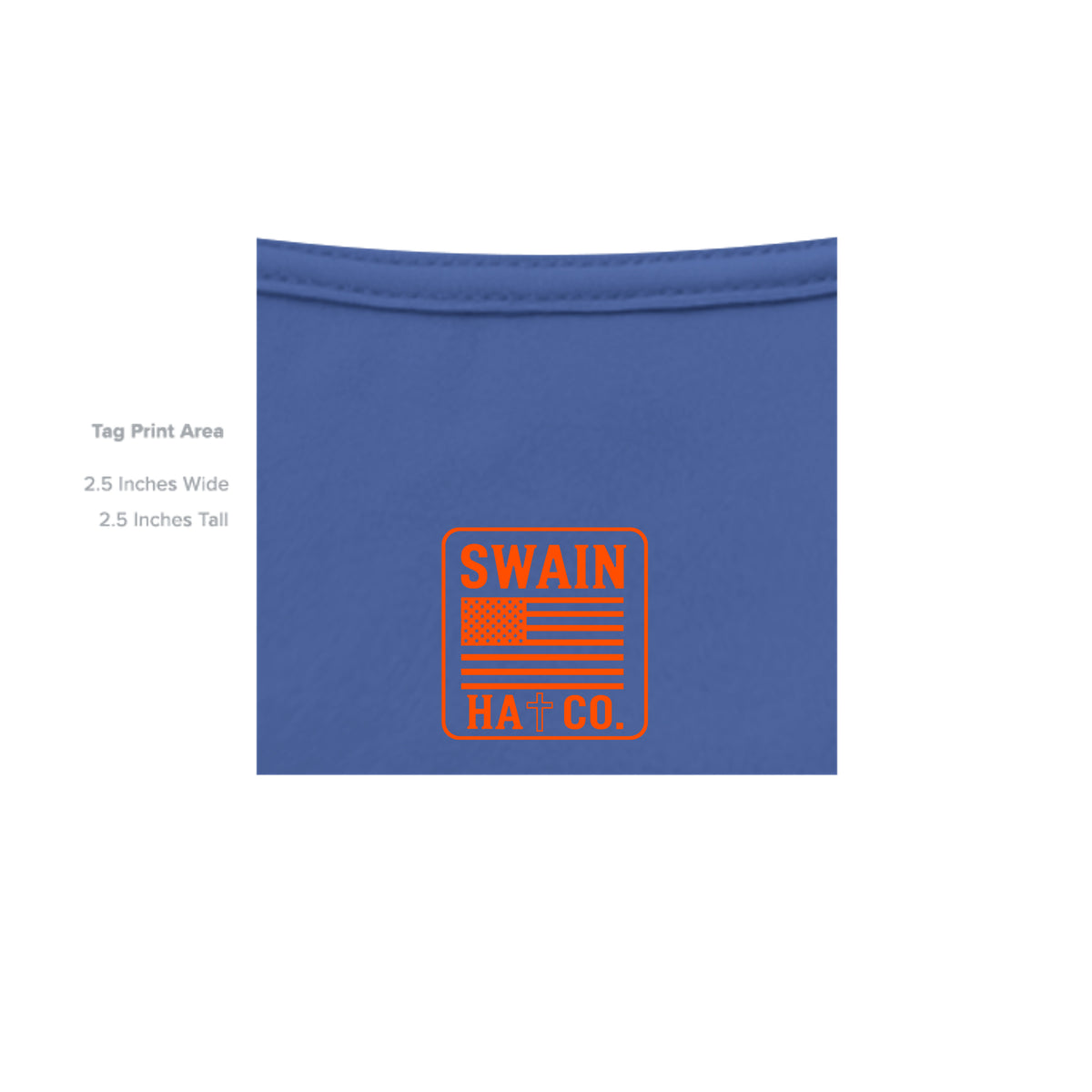 SwainfishLogo1 metro blue T-shirt inside label detail