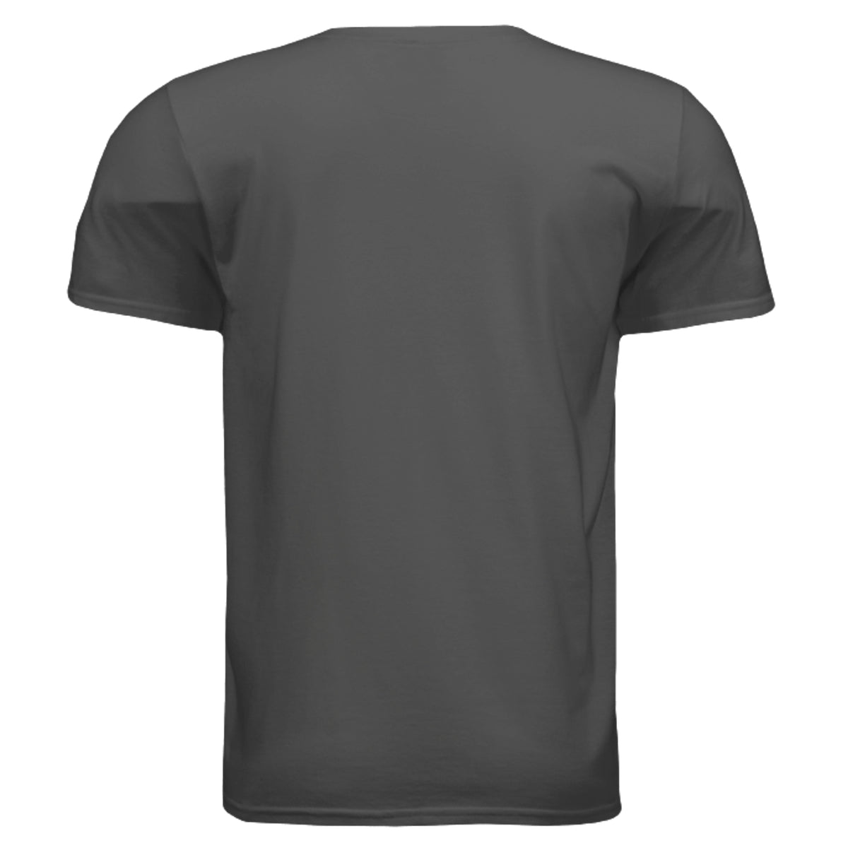 SwainfishLogo2 fishing graphic T-shirt in charcoal, back view