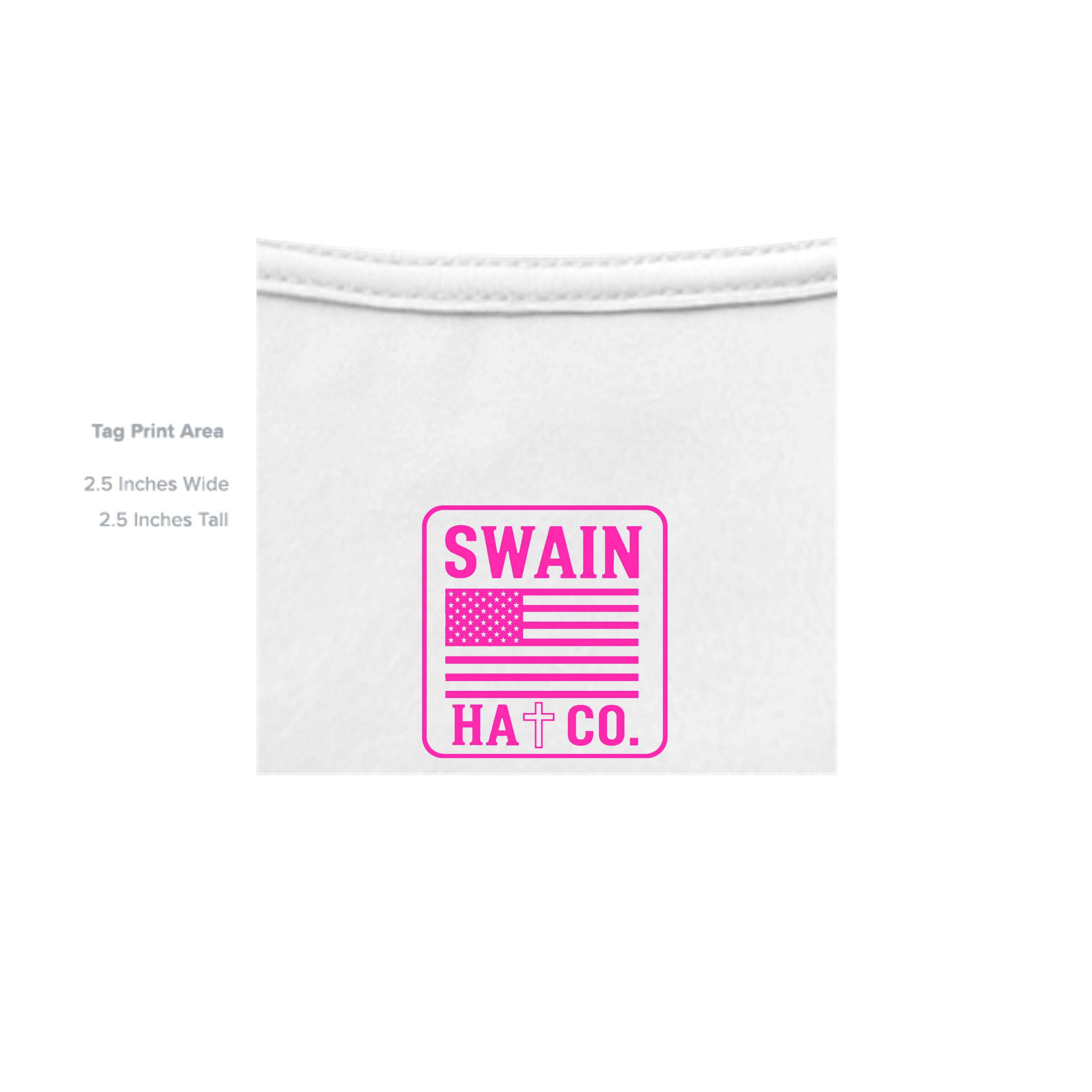 SwainfishLogo2 white T-shirt inside label detail