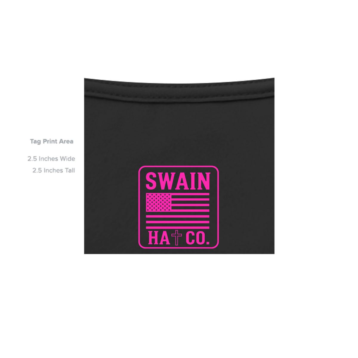 SwainfishLogo2 black T-shirt inside label detail