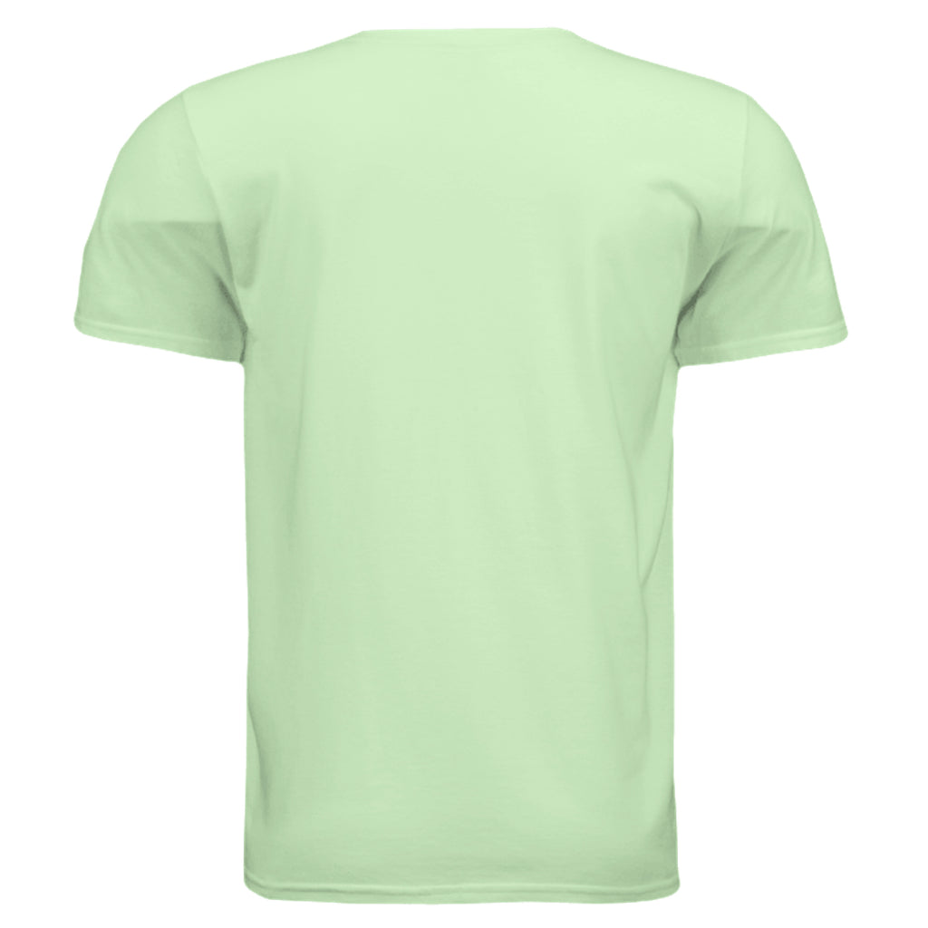 SwainfishLogo3 fishing graphic T-shirt in mint green, back view