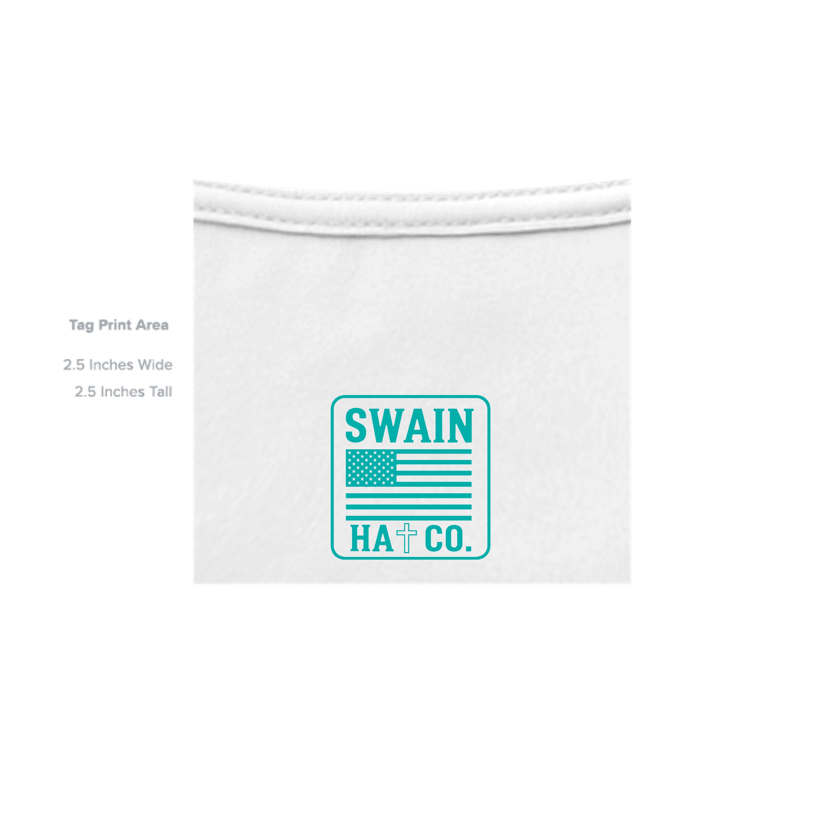 SwainfishLogo3 white T-shirt inside label detail