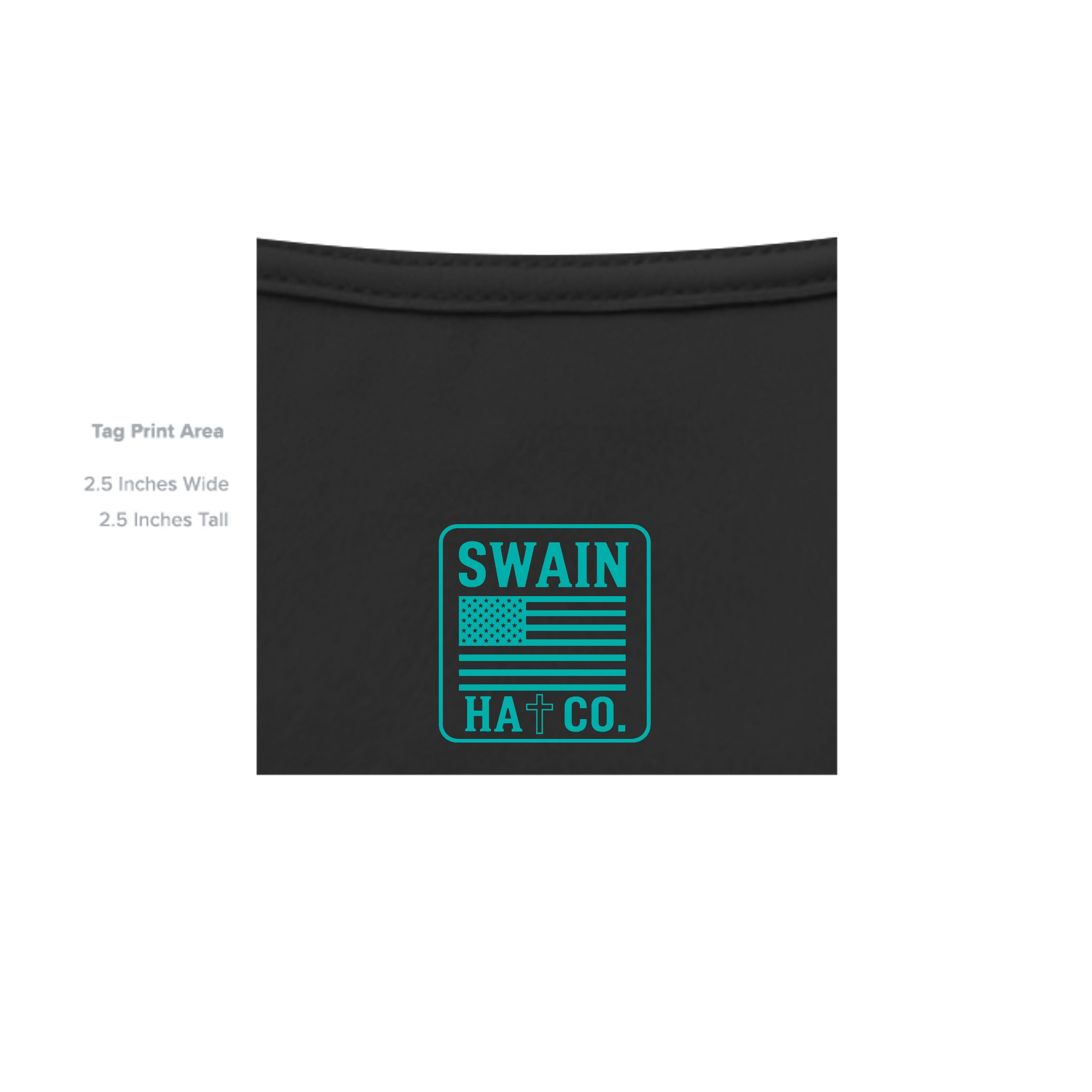 SwainfishLogo3 black T-shirt inside label detail